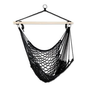 Accent Plus Recycled Cotton Swinging Hammock Chair - Black