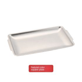 Korean 304 stainless steel plate; rectangular plate; gold plate; craft decoration; barbecue plate; western food; snack plate; flat plate
