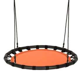 Yard Flying Saucer Round Tree Swing Kids Play Set W/Adjustable Ropes