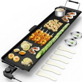 Electric Teppanyaki Tabletop Grill Griddle BBQ Grill Non Stick Camping